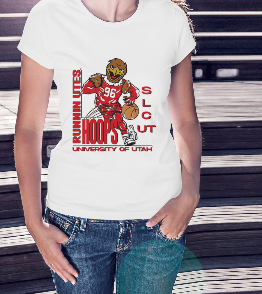 Runnin Utes Hoops SLcut University Of Utah Basketball Bird T-Shirt