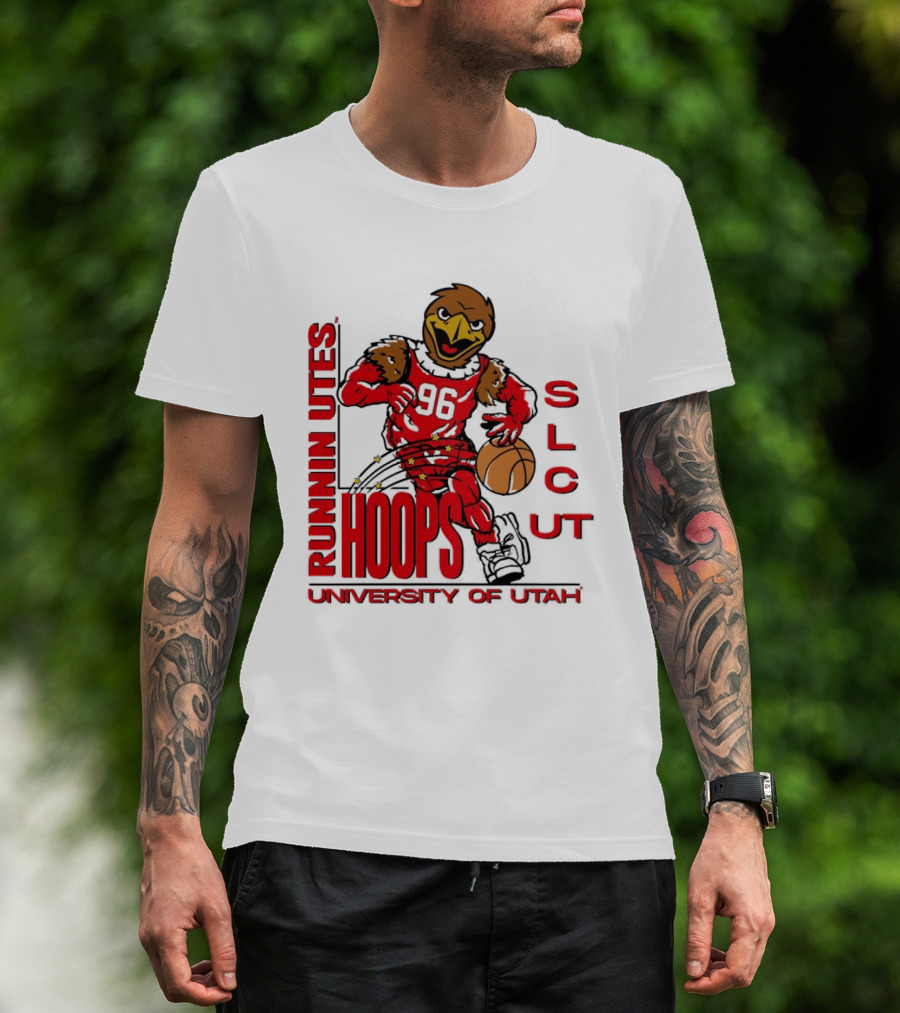 Runnin Utes Hoops SLcut University Of Utah Basketball Bird T-Shirt