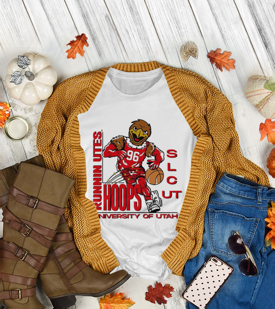 Runnin Utes Hoops SLcut University of Utah Basketball Bird T-Shirt