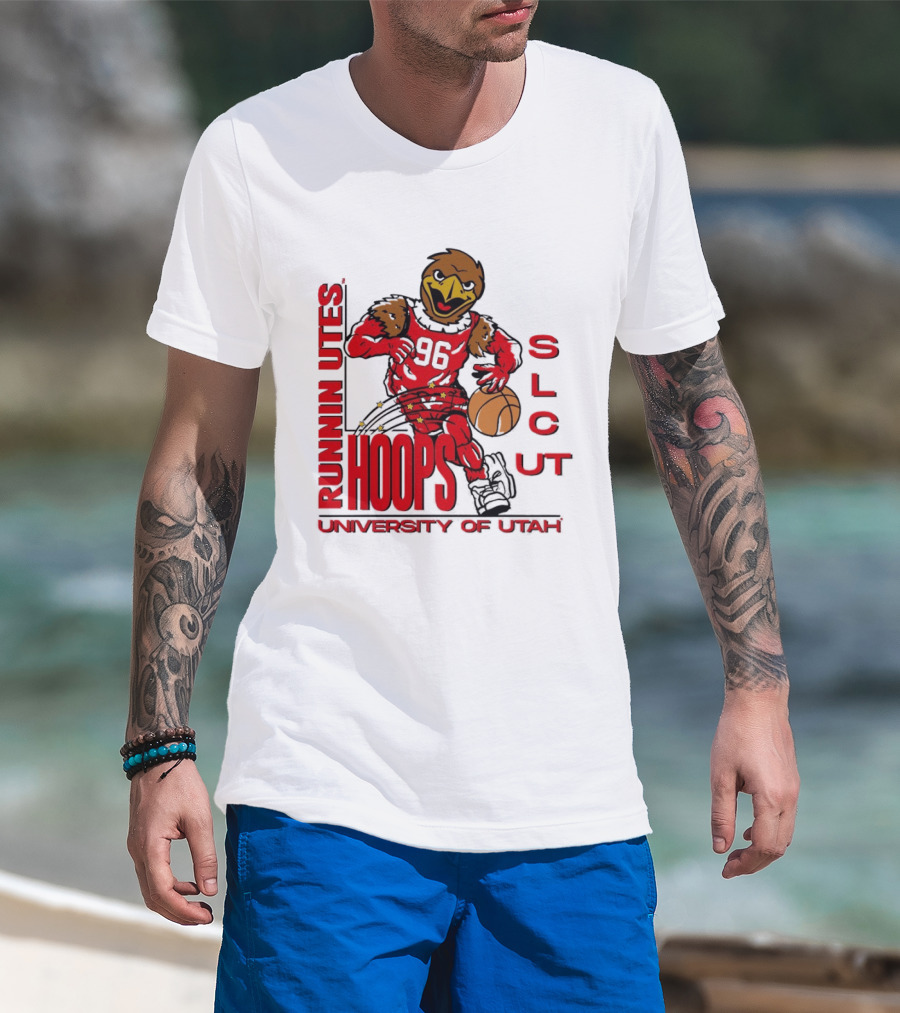 Runnin Utes Hoops SLcut University Of Utah Basketball Bird T-Shirt
