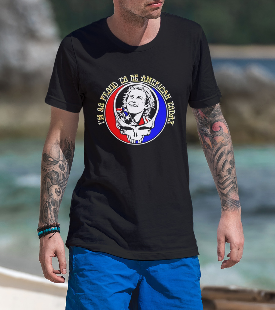 Us Hockey Team Grateful Dead Stealie It's So Proud To Be American Today Jack Hughes American Hero 2026 Winter Olympic Hockey T-Shirt