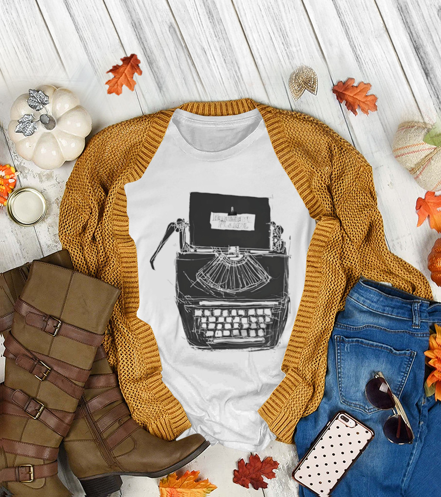 Typewriter Paragraph Planet Book Lovers Novelists Retro Writer Aesthetic T-Shirt