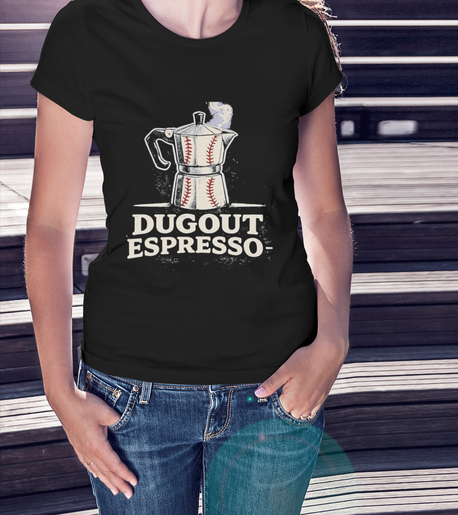 Dugout Espresso Coffee Baseball Pot Seam T-Shirt