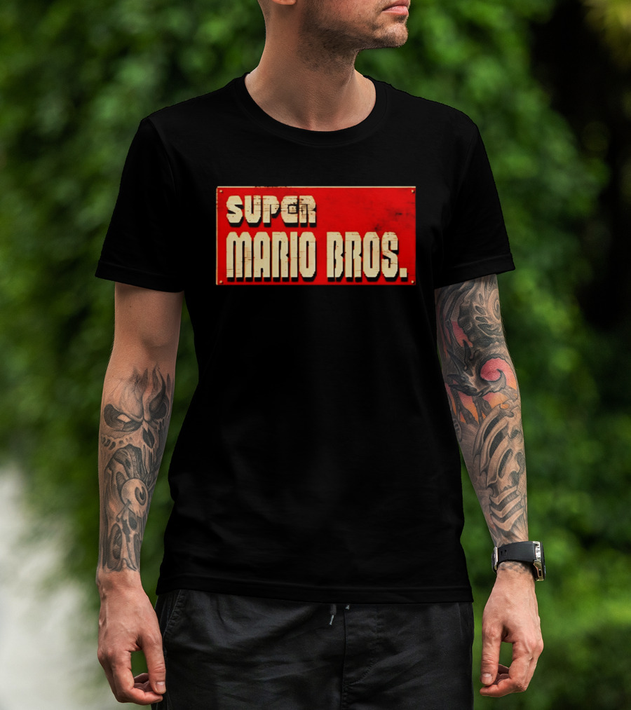 Super Mario Bros Iconic Title Sign T-Shirt