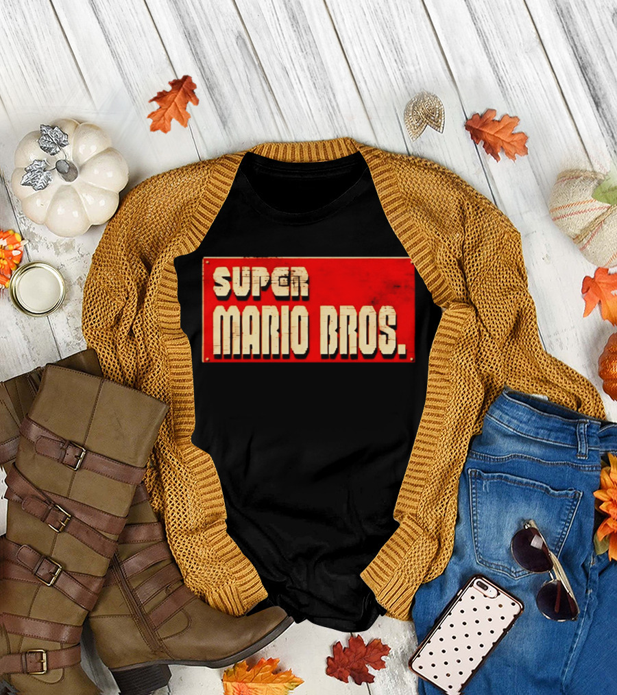 Super Mario Bros Iconic Title Sign T-Shirt