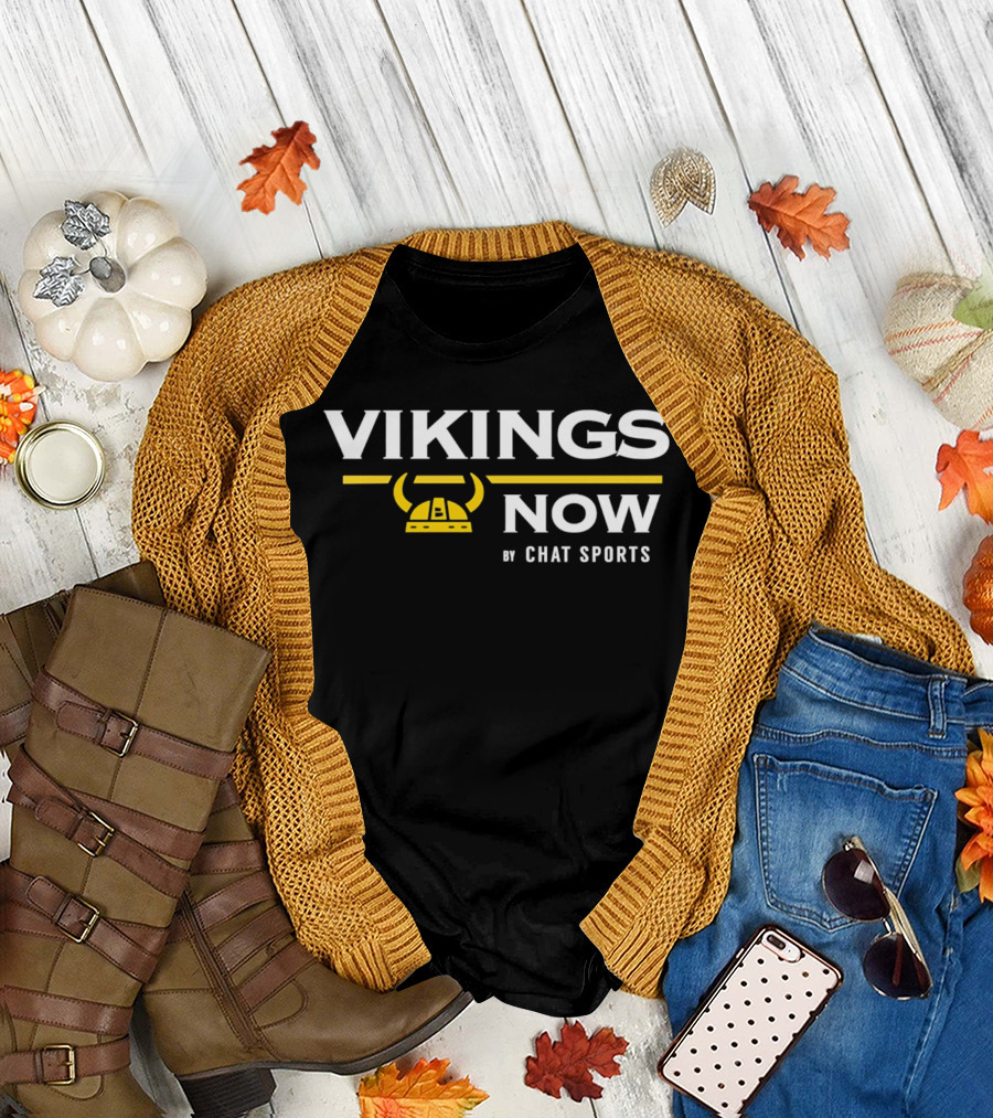Vikings Now Chat Sports Minnesota Vikings Horns Helmets T-Shirt