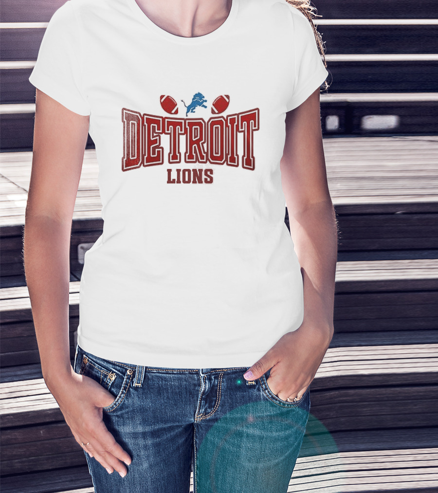 Detroit Lions My Heart Belongs Valentine's Day T-Shirt