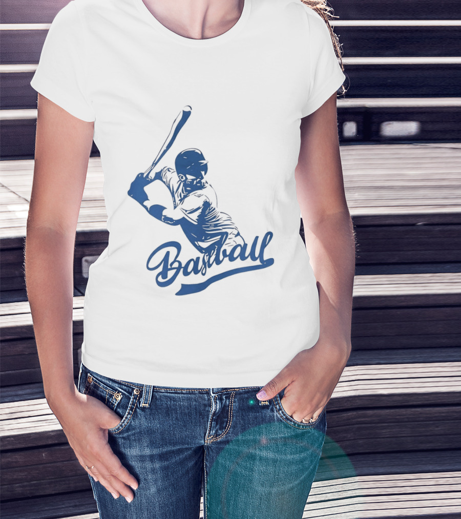 Middle Tennessee Blue Raiders Baseball Player Batting Action T-Shirt