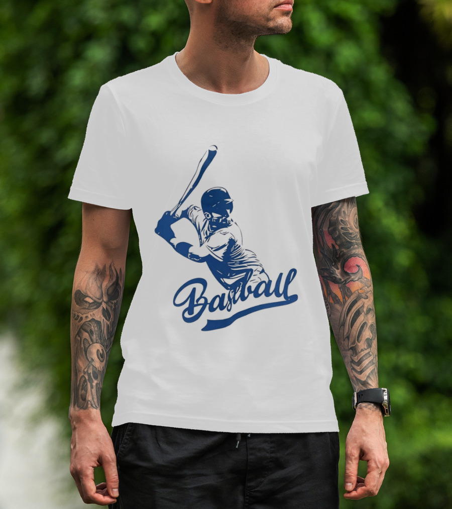 Middle Tennessee Blue Raiders Baseball Player Batting Action T-Shirt
