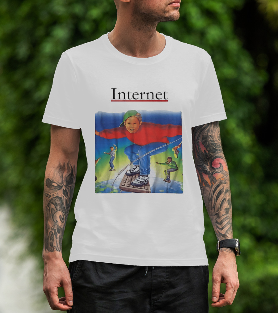 Internet Surfing Kids Adventure On Keyboard Across Digital World T-Shirt
