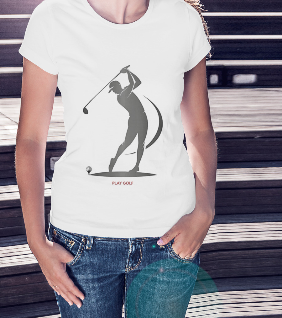 Play Golf Silhouette Of Man Swinging Club T-Shirt