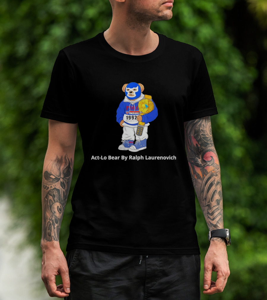 Polo Stadium 1992 Bear By Ralph Laurenovich With Wrestling Championship Belt T-Shirt