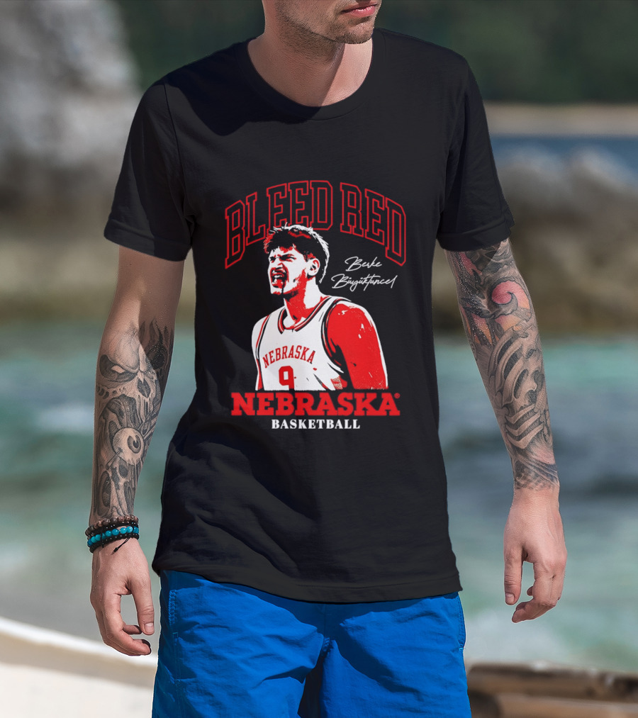 Bleed Red Berke Buyuktuncel Nebraska Basketball T-Shirt