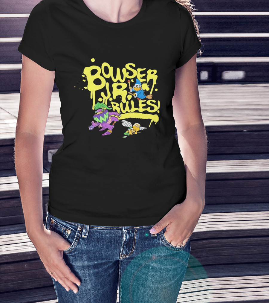 Bowser Jr Kamek And Paratroopa Bowser Jr Rules Mario Gaming Characters T-Shirt
