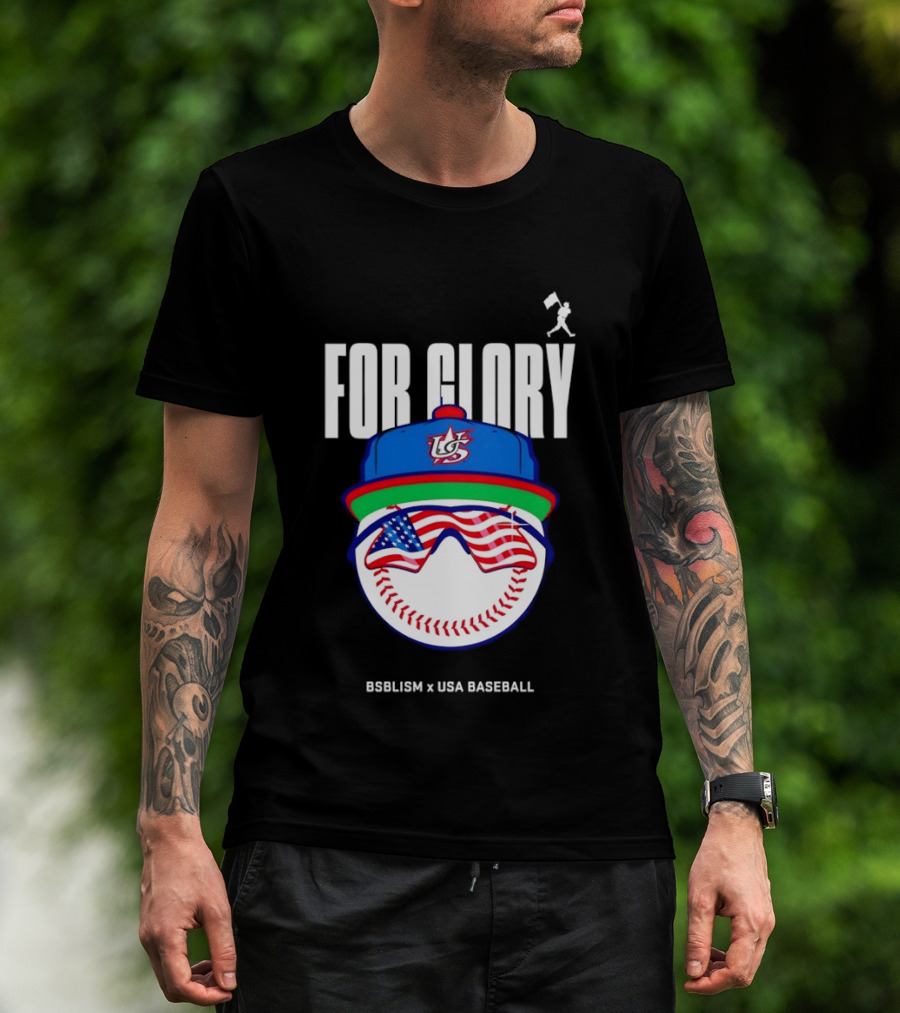 FOR GLORY Baseballism X USA Baseball American Flag Cap Sunglasses Baseball T-Shirt