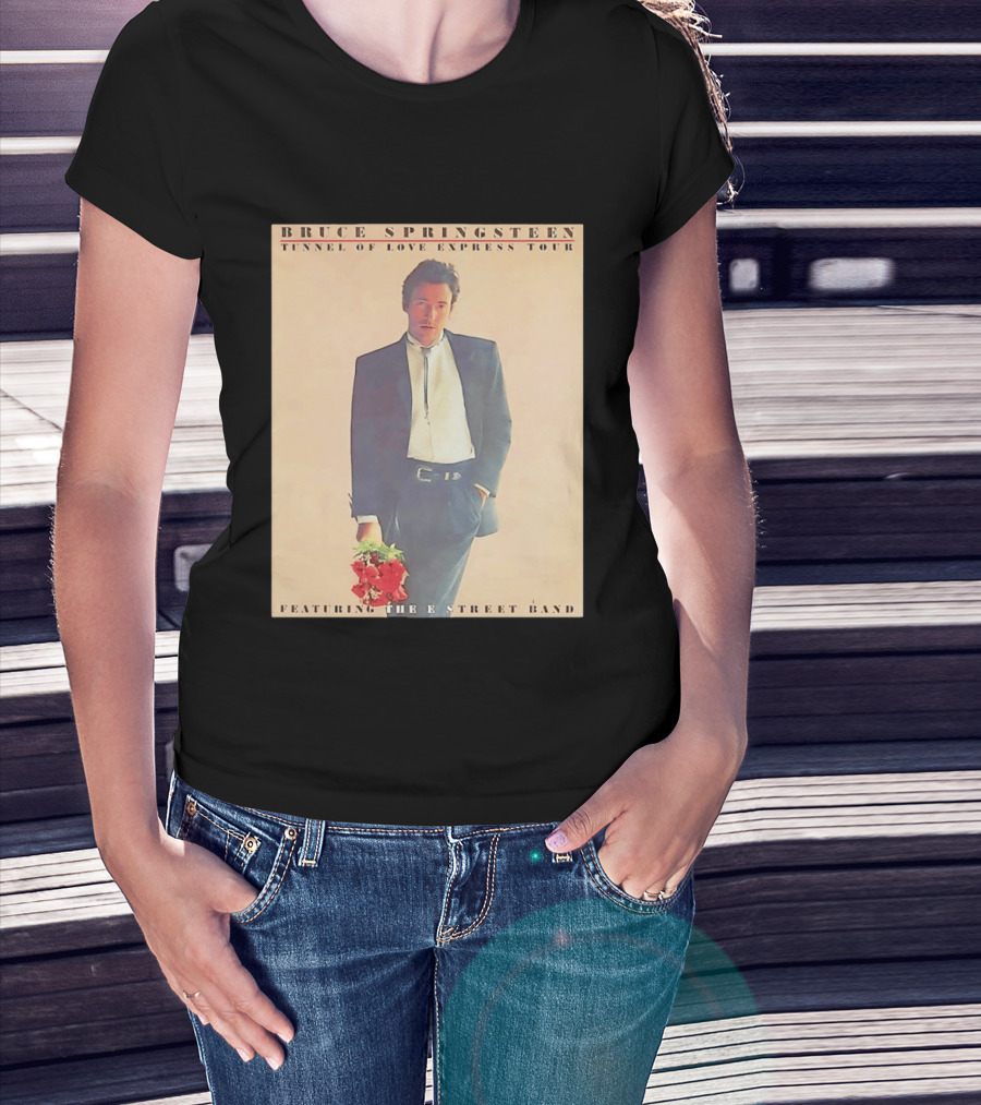 Bruce Springsteen Tunnel Of Love Express Tour Featuring The E Street Band 80s Vintage Rock Music Memorabilia T-Shirt