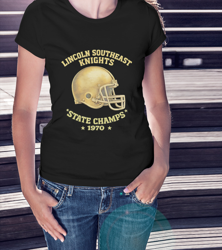 Lincoln Southeast Knights State Champs 1970 Helmet T-Shirt