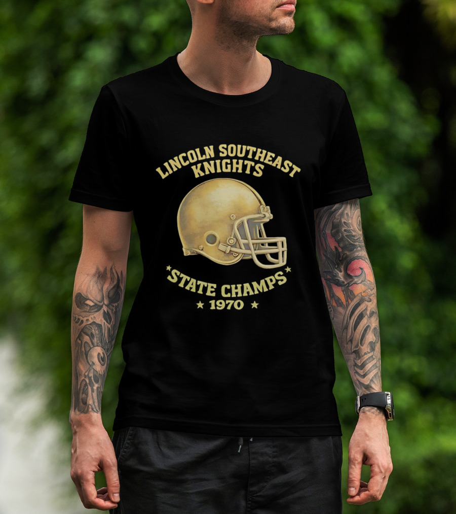 Lincoln Southeast Knights State Champs 1970 Helmet T-Shirt