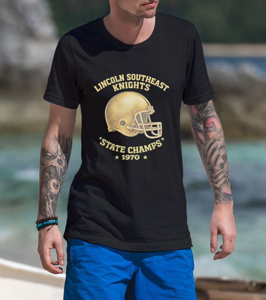 Lincoln Southeast Knights State Champs 1970 Helmet T-Shirt
