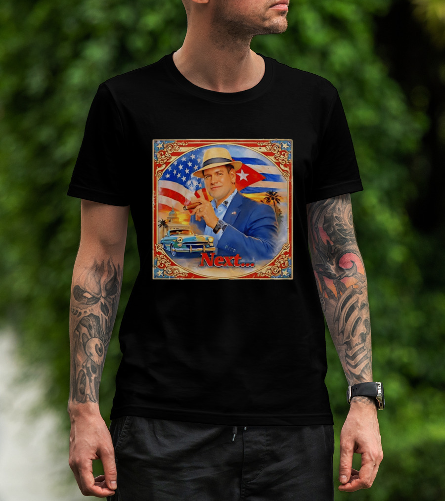 Next USA Cuban Cigar American Flag Man T-Shirt