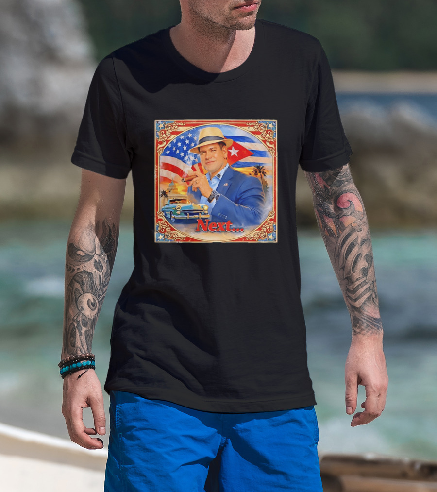 Next USA Cuban Cigar American Flag Man T-Shirt