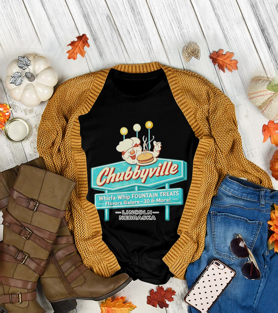 Chubbyville Whirla Whip Fountain Treats Flavors Galore 30 & More Lincoln Nebraska T-Shirt