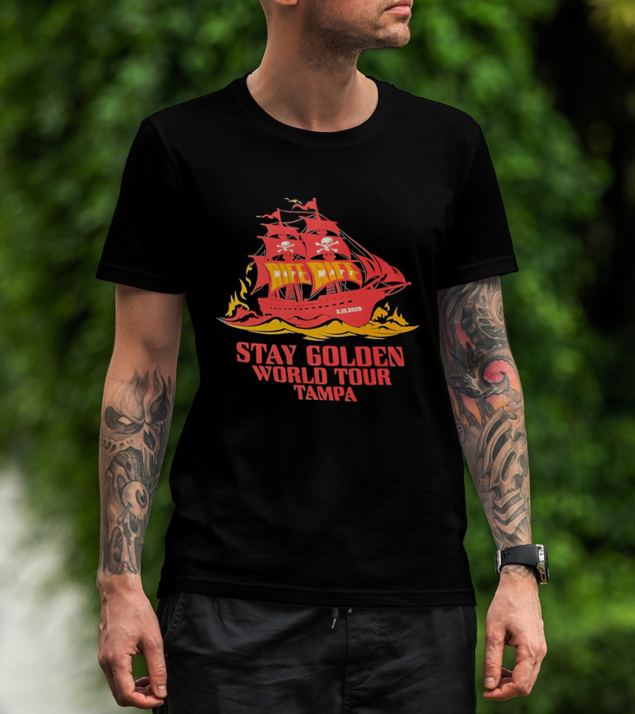 Matt Matt Stay Golden World Tour 3.13.2025 Tampa Pirate Ship T-Shirt