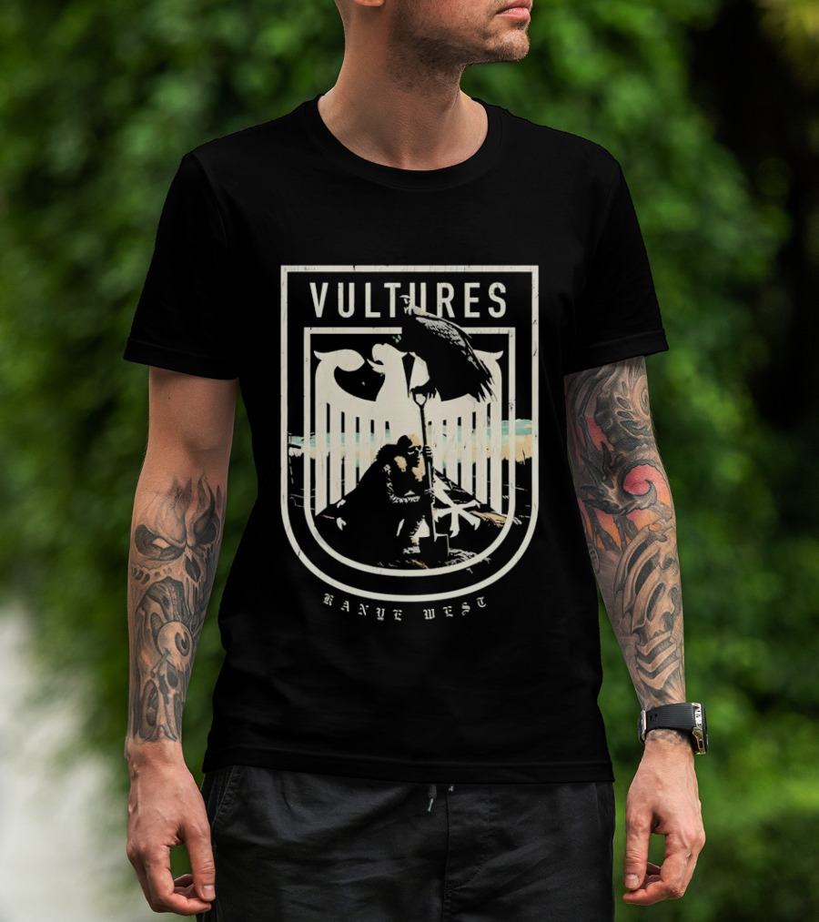 Vultures Kanye West Shield With Vultures And Embrace T-Shirt