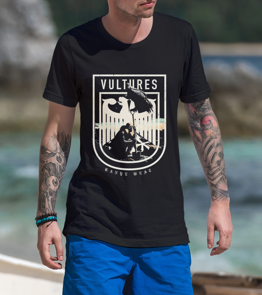 Vultures Kanye West Shield With Vultures And Embrace T-Shirt