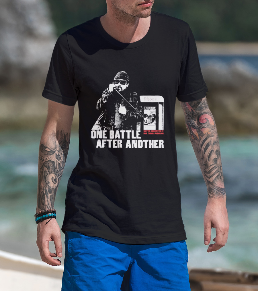 One Battle After Another Phone Booth Action T-Shirt
