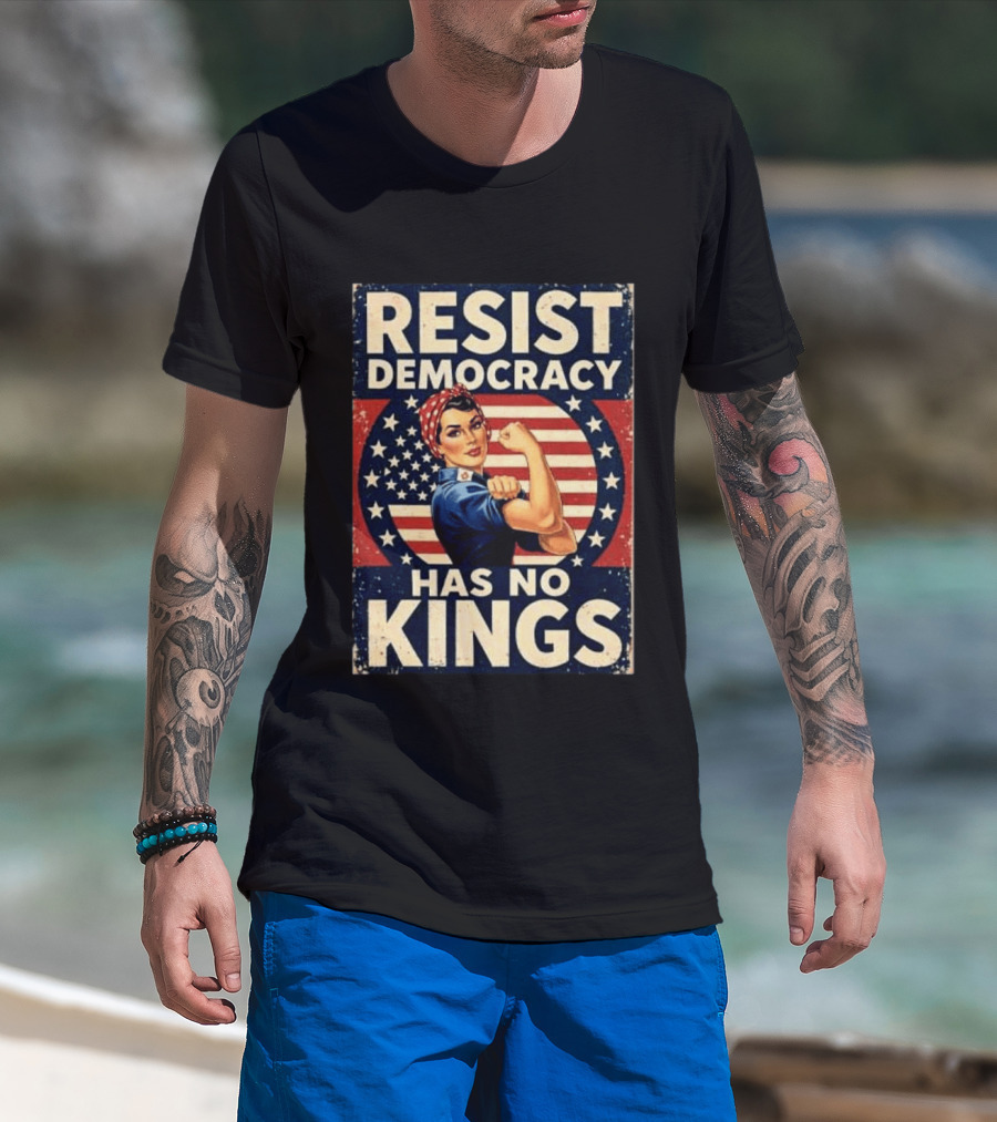 Resist Democracy Has No Kings Vintage Empowerment T-Shirt