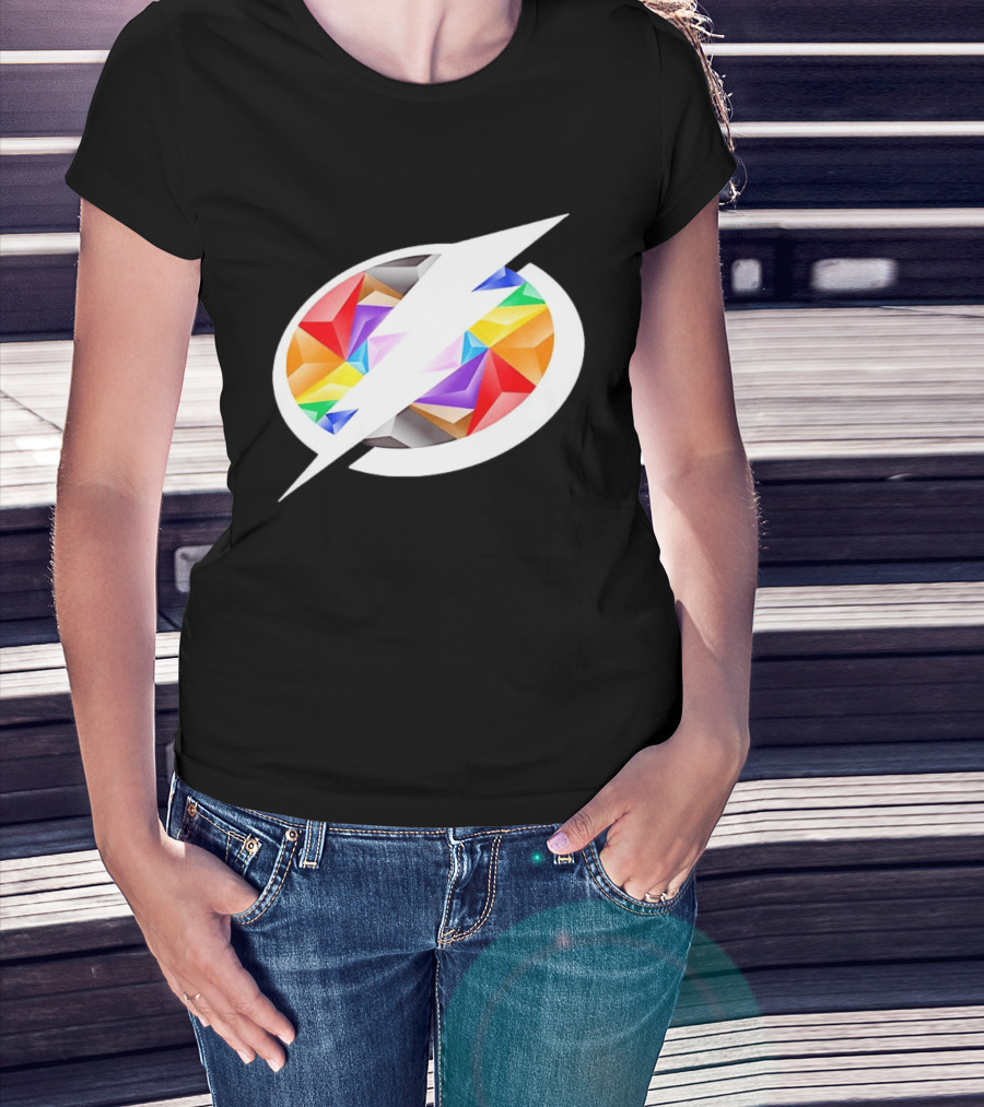Tampa Bay Lightning Rainbow Pride Lightning Bolt T-Shirt