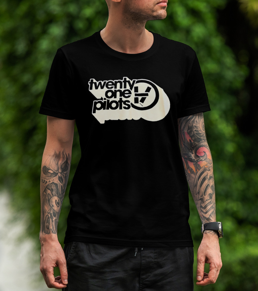 Twenty One Pilots Logo Band Name White Circle T-Shirt