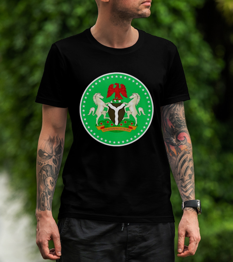 Unity Faith Peace Progress Nigeria National Coat Of Arms T-Shirt