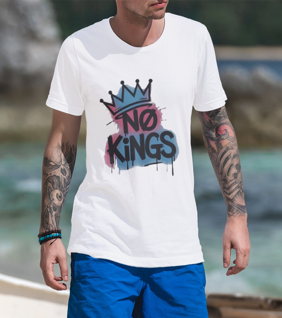 No Kings Day Graffiti Crown Street T-Shirt