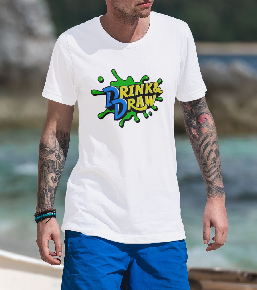 Drink And Draw Splatter Art Event T-Shirt