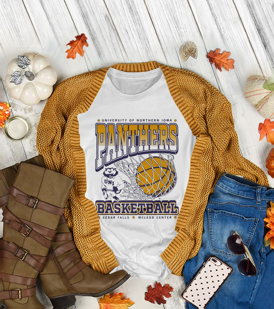 University of Northern Iowa Panthers Basketball Cedar Falls McLeod Center UNI Panthers T-Shirt
