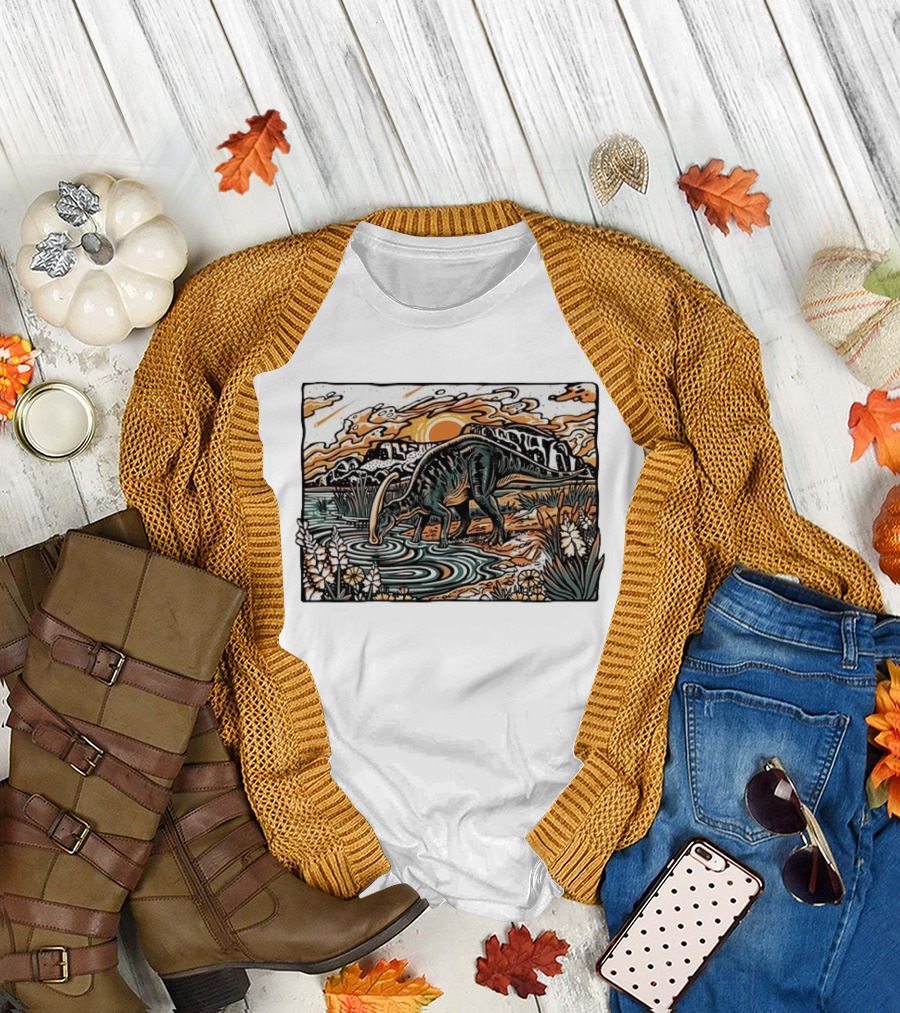 Parasaurolophus Dream in Cretaceous Landscape T-Shirt
