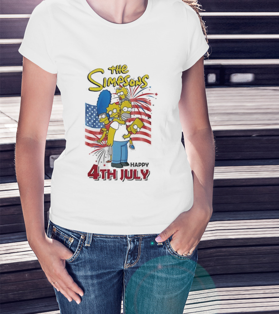 The Simpsons 4th July 250th USA Anniversary Celebration T-Shirt