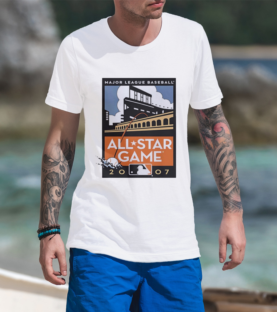 Major League Baseball All Star Game 2007 Stadium Illustrations T-Shirt