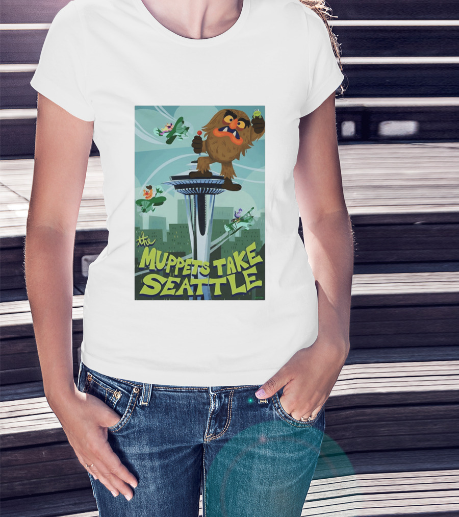 The Muppets Take Seattle Space Needle Adventure With Frog And Characters T-Shirt