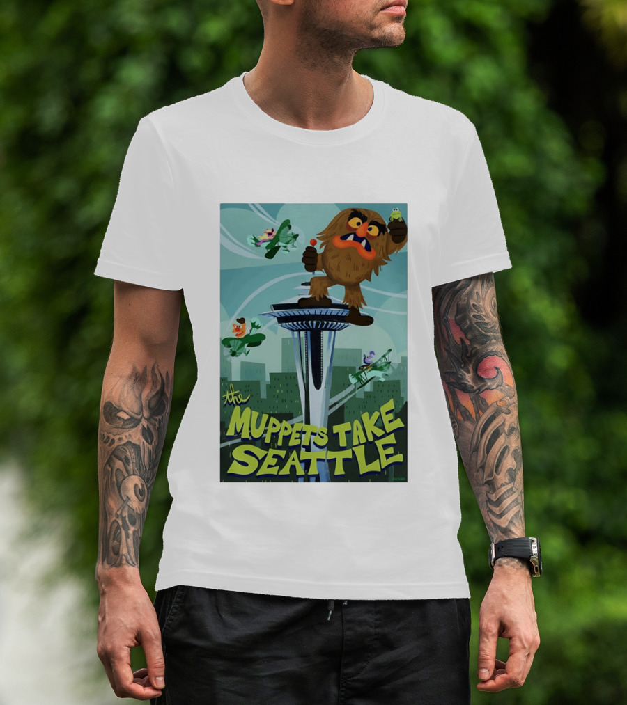 The Muppets Take Seattle Space Needle Adventure With Frog And Characters T-Shirt