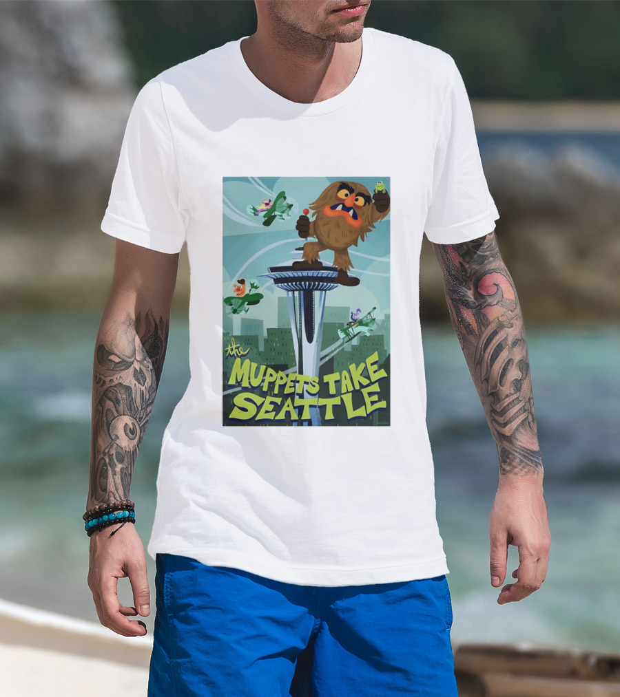 The Muppets Take Seattle Space Needle Adventure With Frog And Characters T-Shirt