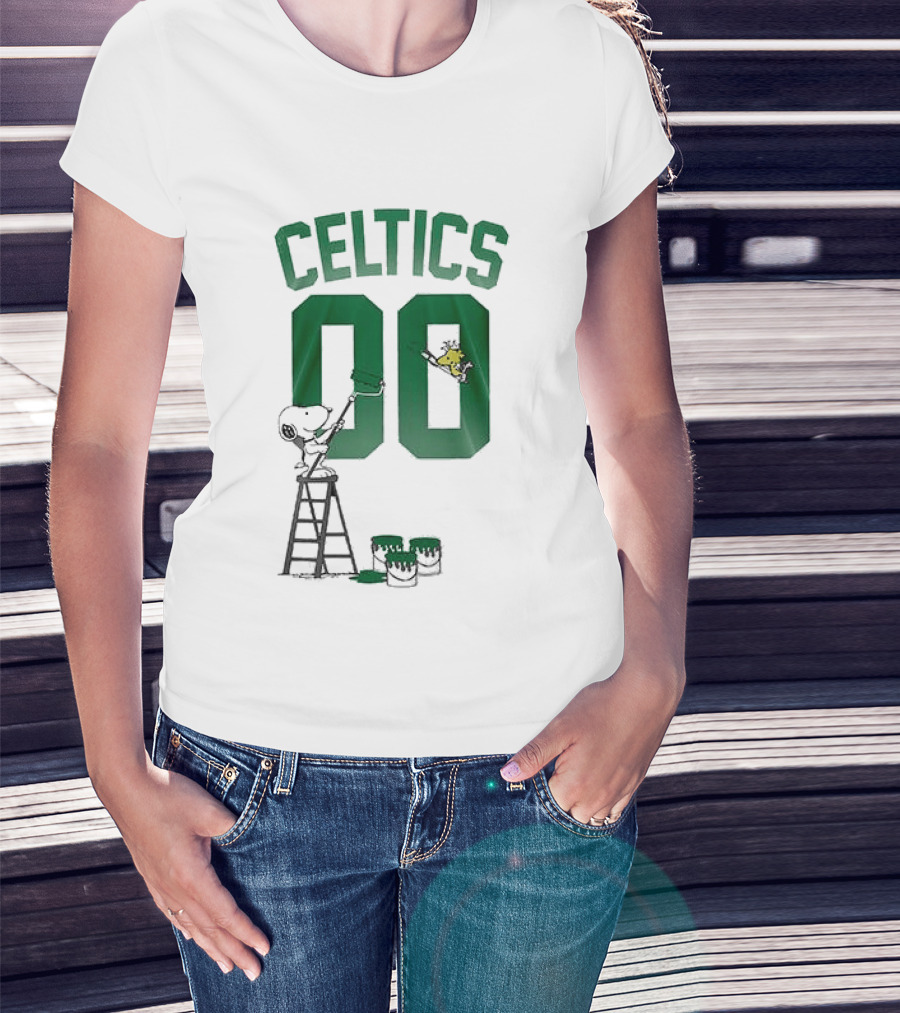 Celtics Snoopy Shut Up And Dribble 00 Painting Peanuts Collaboration T-Shirt