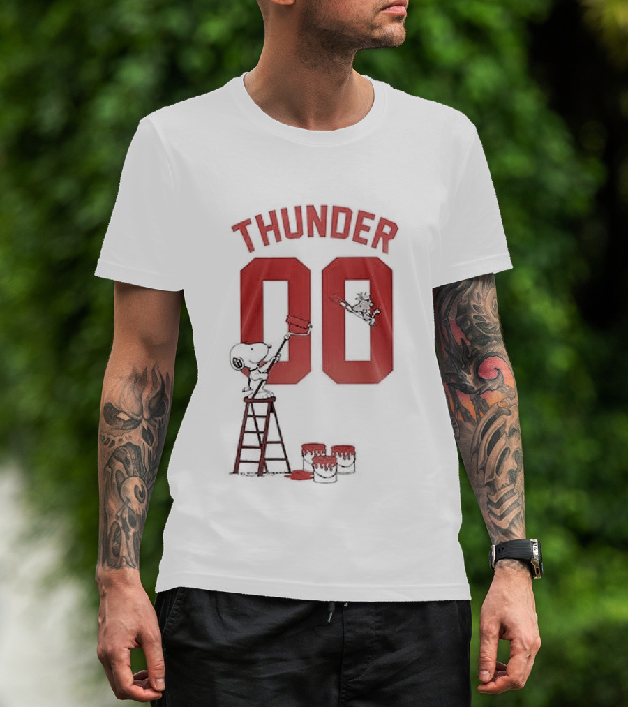 Thunder 00 Oklahoma City Snoopy Basketball Collaboration T-Shirt