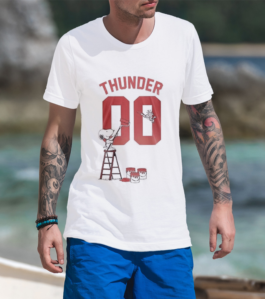 Thunder 00 Oklahoma City Snoopy Basketball Collaboration T-Shirt