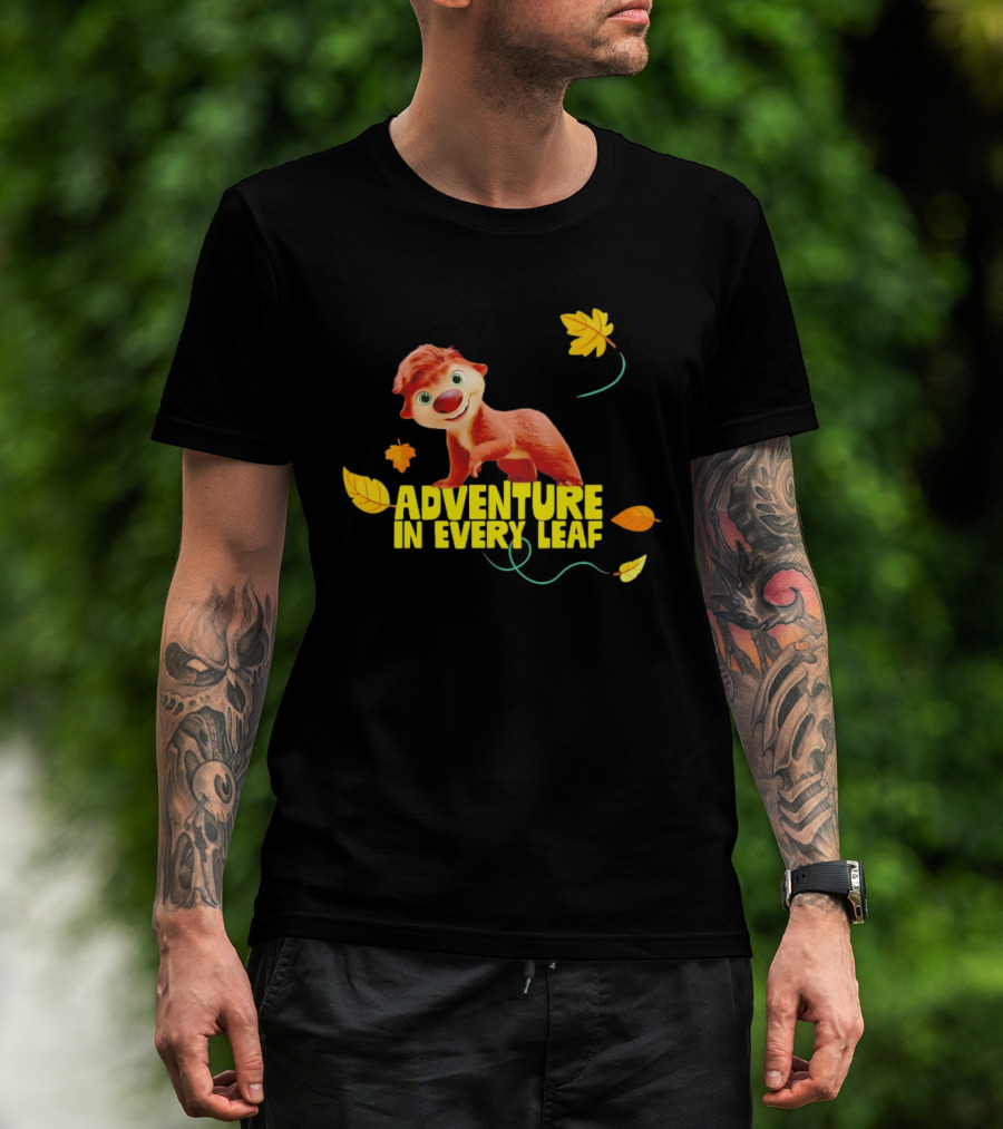 Adventure In Every Leaf Sid The Sloth Character With Autumn Leaves T-Shirt