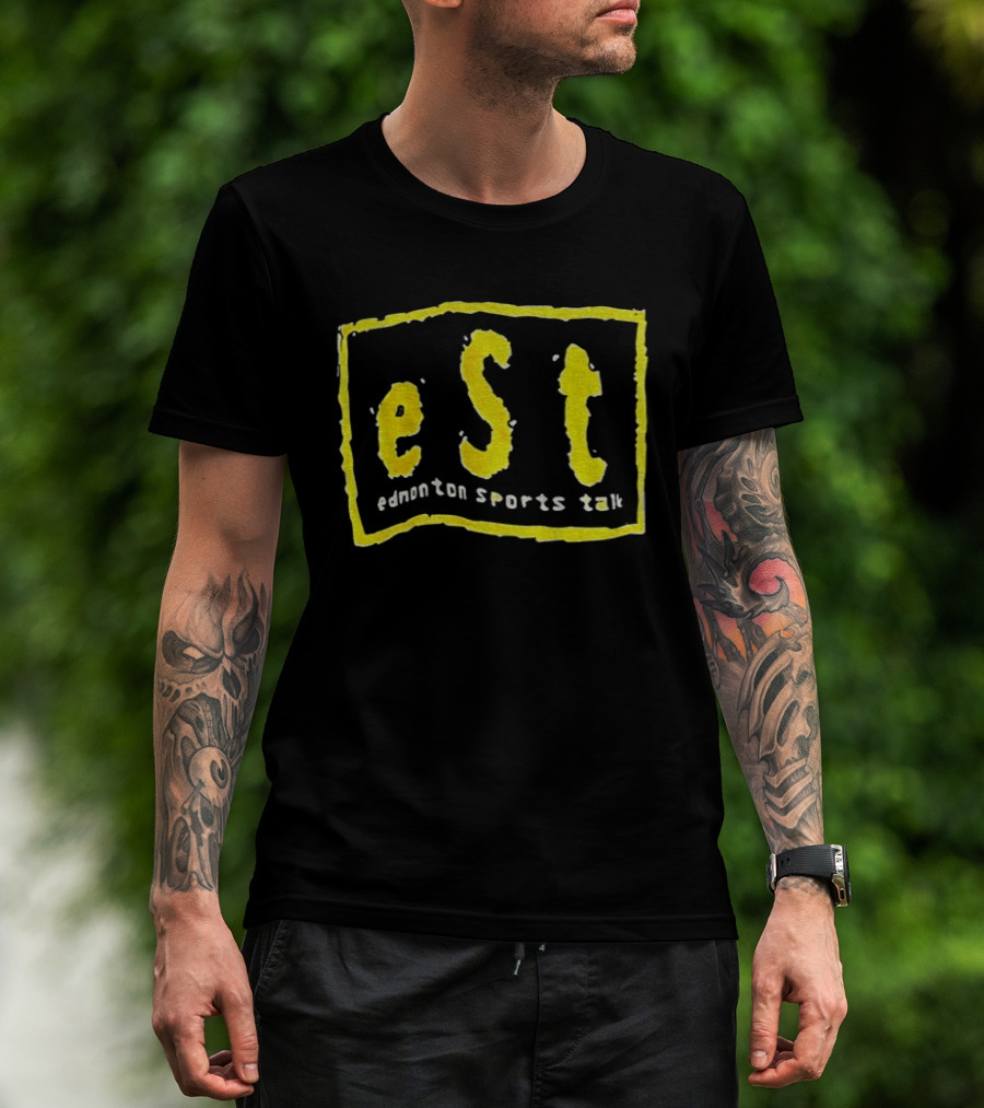 Est Edmonton Sports Talk Yellow Textured T-Shirt