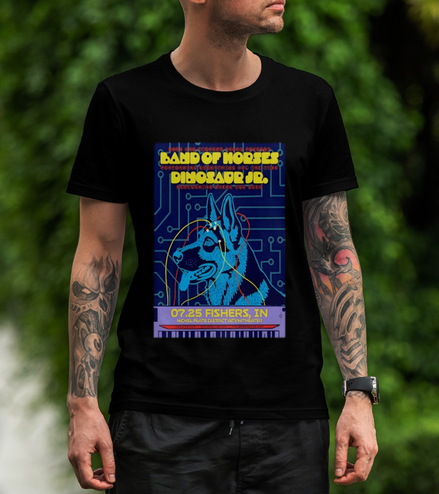 Band Of Horses Dinosaur JR Nickel Plate District Amphitheater Fishers IN July 25 2026 T-Shirt