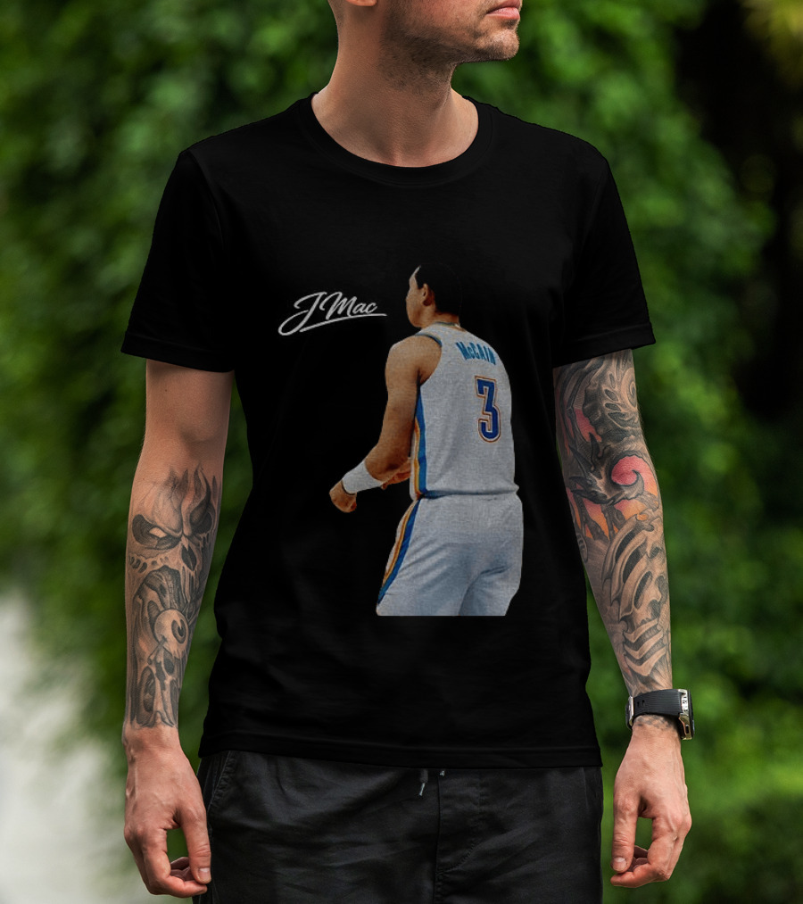 Jared McCain Oklahoma City Thunder Basketball NBA Number 3 Jersey T-Shirt